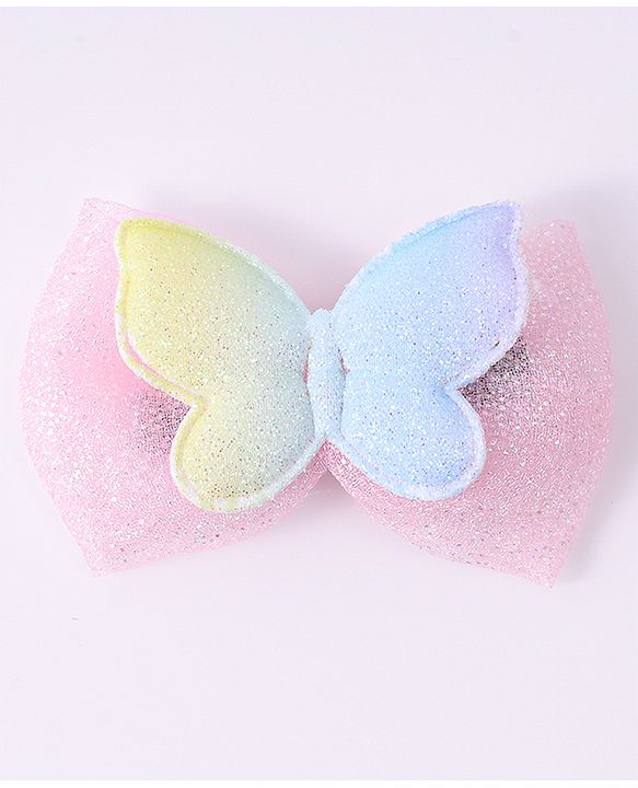 Babyhug Bow & Butterfly Hair Clips - Light Pink