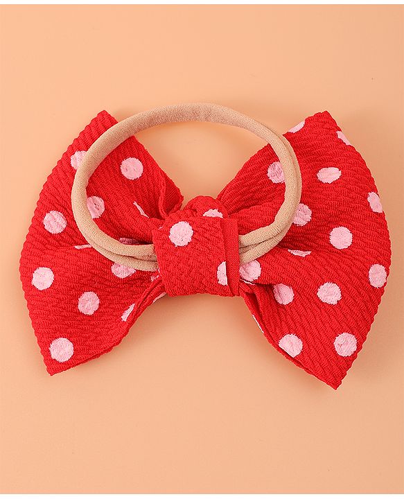 Babyhug Headband & Rubberband Combo Set of 2 - Red