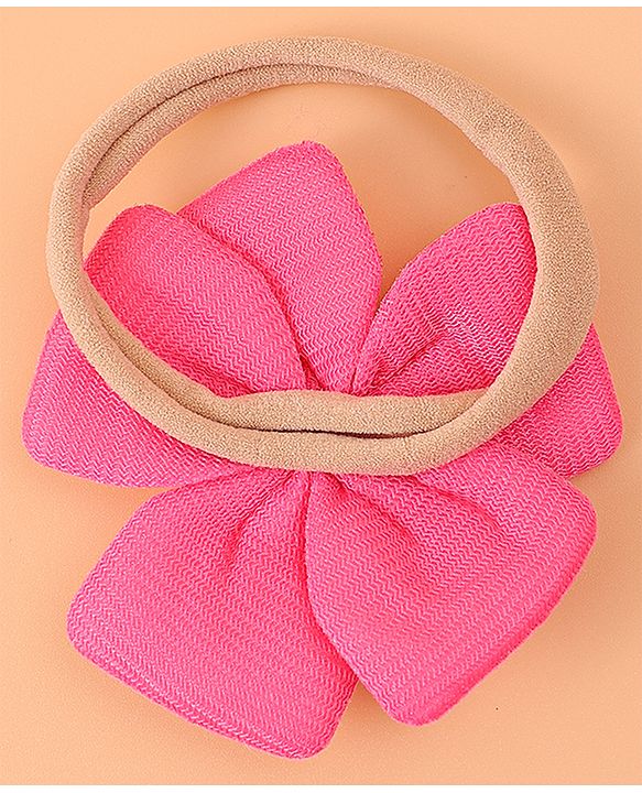 Babyhug Flower and Bow Motifs Headbands Set of 5 - Dark Pink
