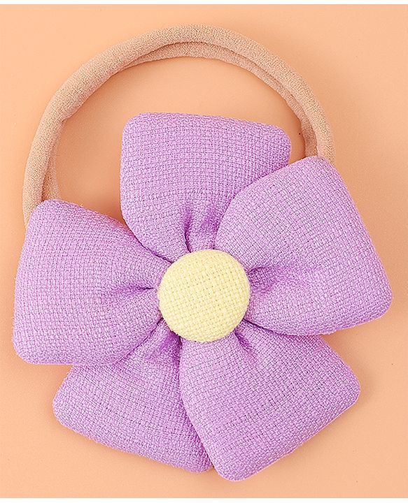 Babyhug Flower and Bow Motifs Headbands Set of 5 - Purple
