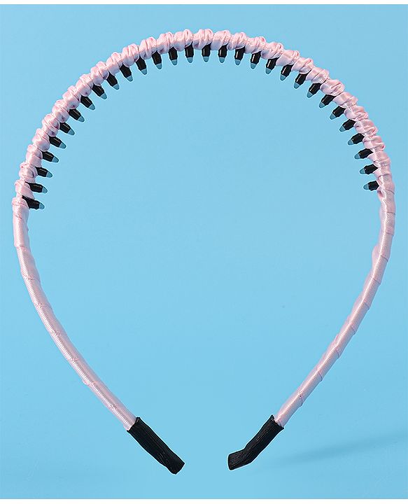 Pine Kids Set of Solid Satin Hair Bands Pack of 2 - Blue & Pink