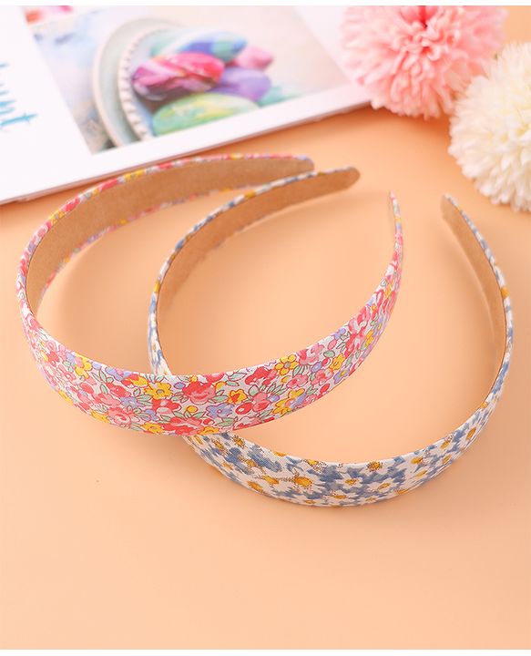 Pine Kids Set of Floral Print Hair Bands Pack of 2 - Multicolor