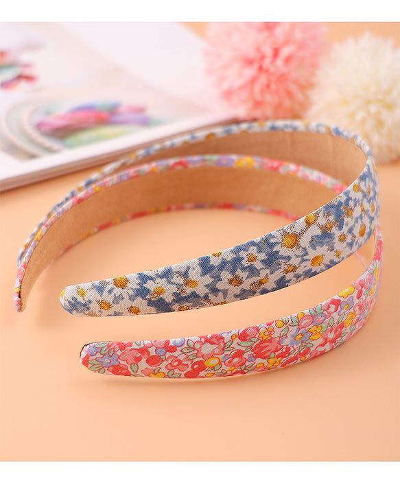 Pine Kids Set of Floral Print Hair Bands Pack of 2 - Multicolor