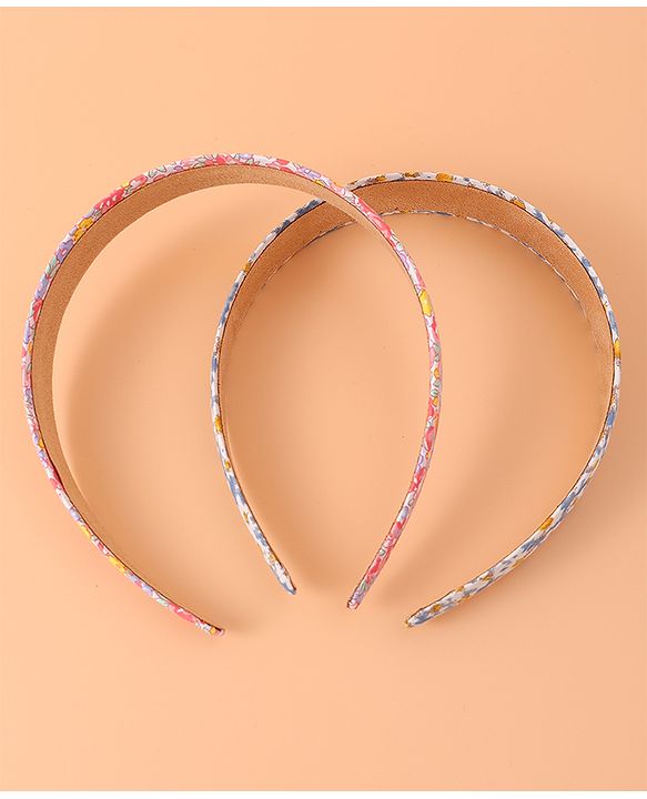 Pine Kids Set of Floral Print Hair Bands Pack of 2 - Multicolor