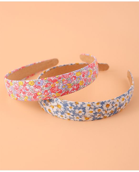 Pine Kids Set of Floral Print Hair Bands Pack of 2 - Multicolor