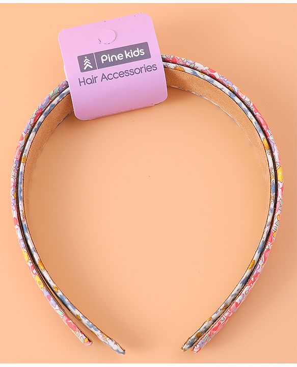 Pine Kids Set of Floral Print Hair Bands Pack of 2 - Multicolor