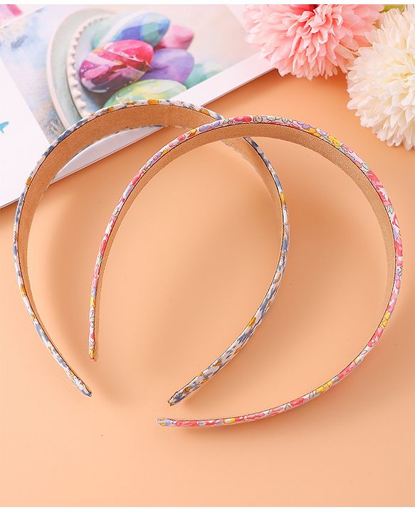 Pine Kids Set of Floral Print Hair Bands Pack of 2 - Multicolor