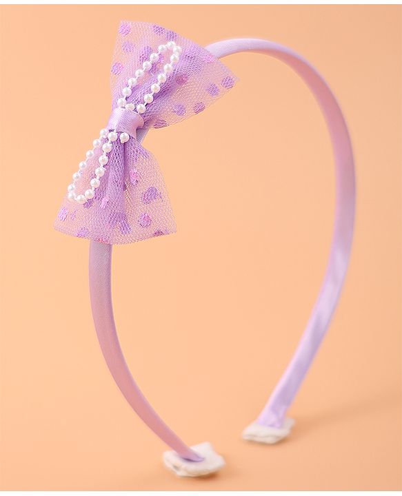 Babyhug Bow Hair Band & Clip Accessories Combo Sets of 3 - Purple
