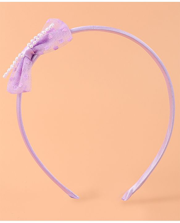 Babyhug Bow Hair Band & Clip Accessories Combo Sets of 3 - Purple