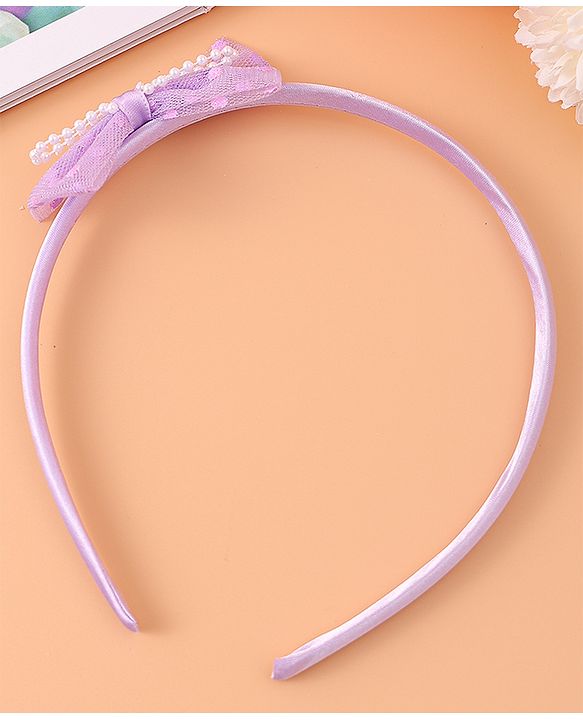 Babyhug Bow Hair Band & Clip Accessories Combo Sets of 3 - Purple