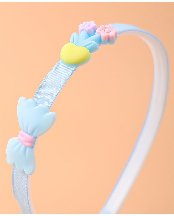 Babyhug Bow & Heart Charm Hair Bands Set of 2 - Blue & Purple