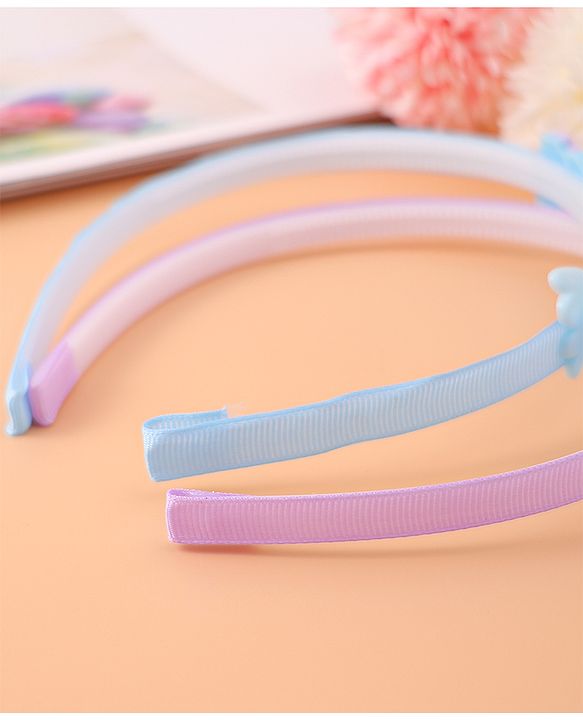Babyhug Bow & Heart Charm Hair Bands Set of 2 - Blue & Purple