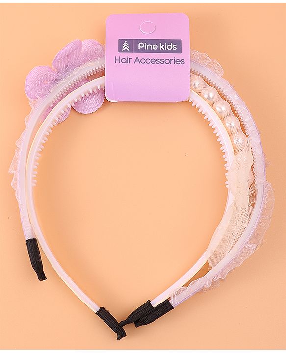 Pine Kids Bow & Flower Hair Bands Set of 2 - Multicolor