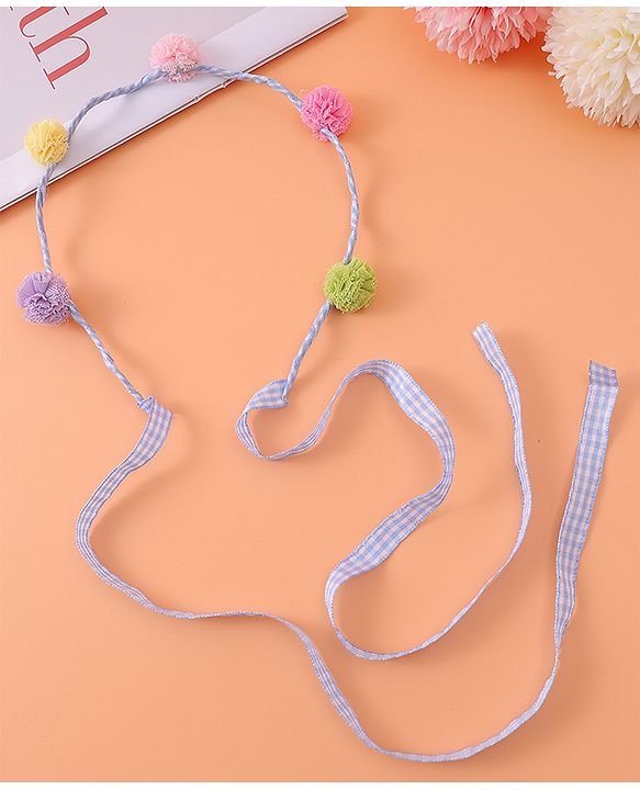 Pine Kids Pom-Pom Hair Bands -Blue