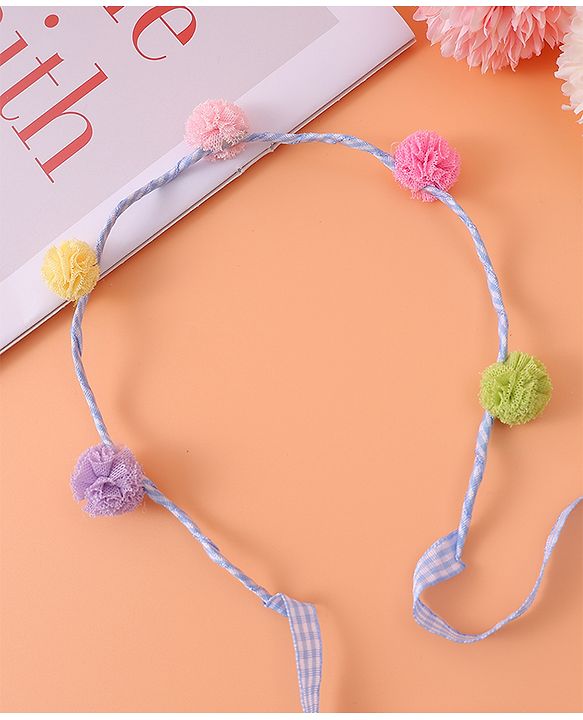 Pine Kids Pom-Pom Hair Bands -Blue