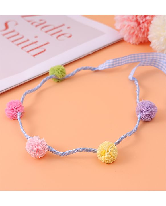 Pine Kids Pom-Pom Hair Bands -Blue