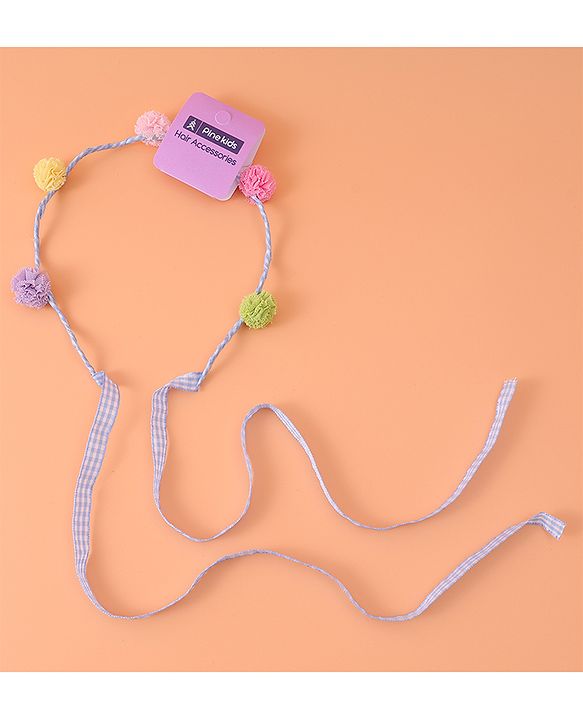 Pine Kids Pom-Pom Hair Bands -Blue