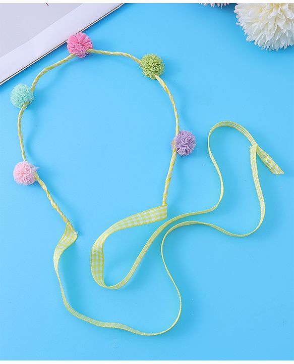 Pine Kids Pom-Pom Hair Bands  -Yellow