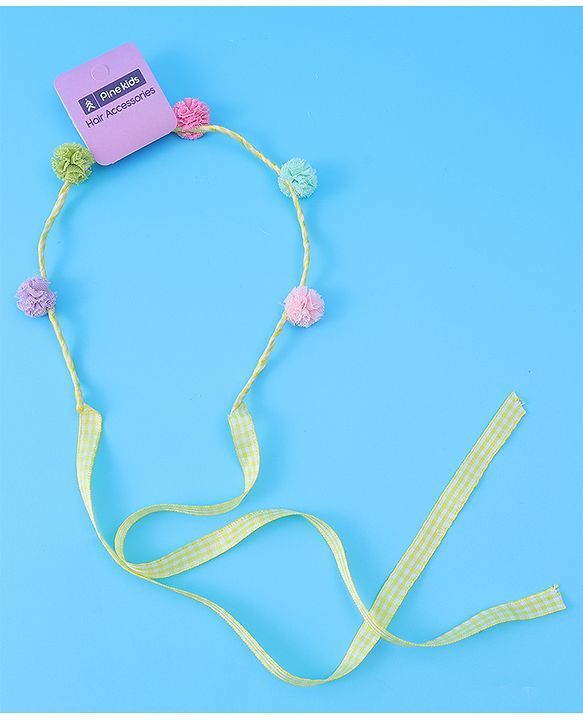 Pine Kids Pom-Pom Hair Bands  -Yellow