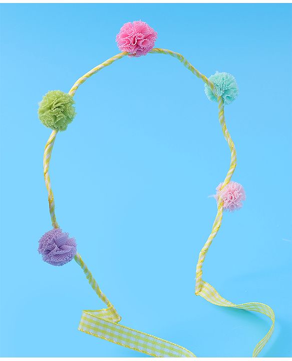 Pine Kids Pom-Pom Hair Bands  -Yellow