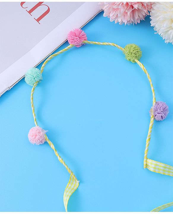 Pine Kids Pom-Pom Hair Bands  -Yellow