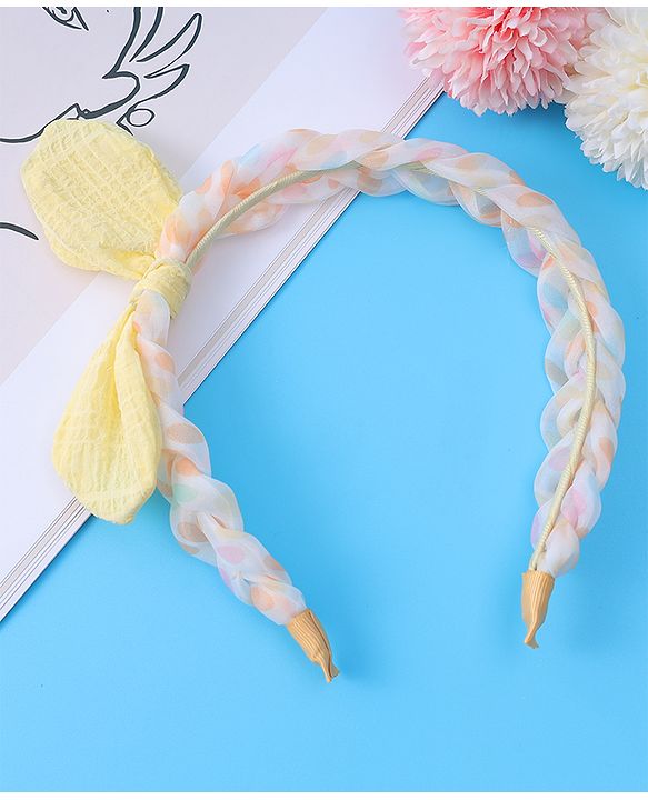 Pine Kids Bow Applique Hair Band  - Yellow
