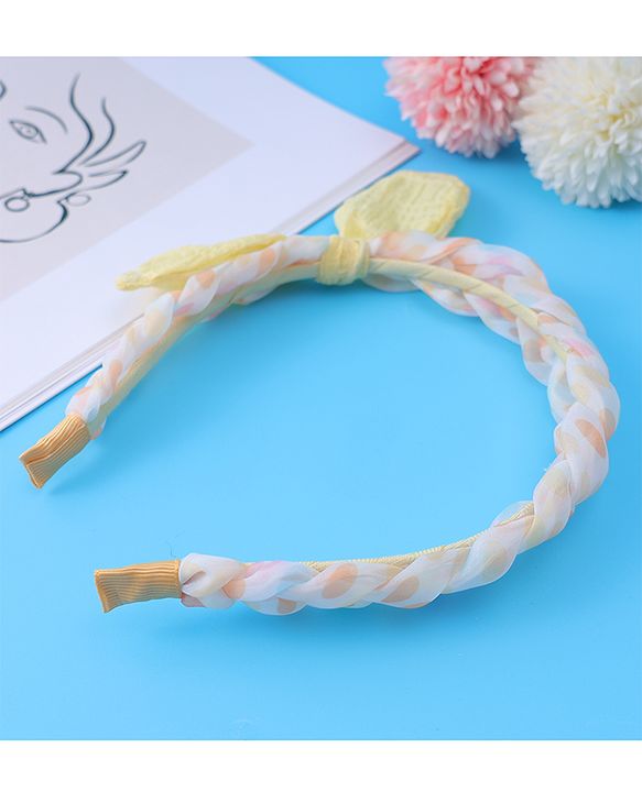 Pine Kids Bow Applique Hair Band  - Yellow