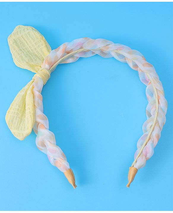 Pine Kids Bow Applique Hair Band  - Yellow