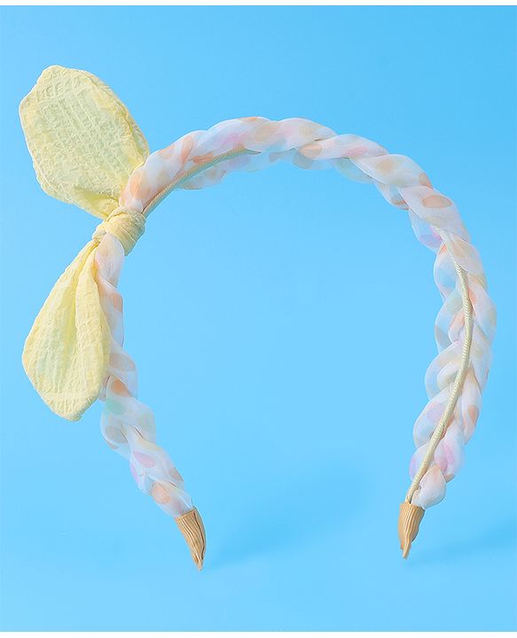 Pine Kids Bow Applique Hair Band  - Yellow