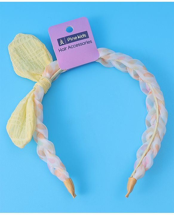 Pine Kids Bow Applique Hair Band  - Yellow