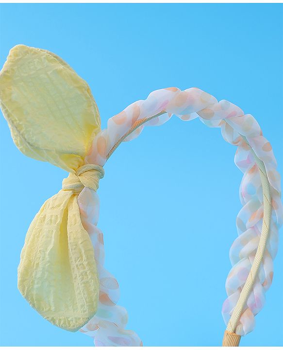 Pine Kids Bow Applique Hair Band  - Yellow