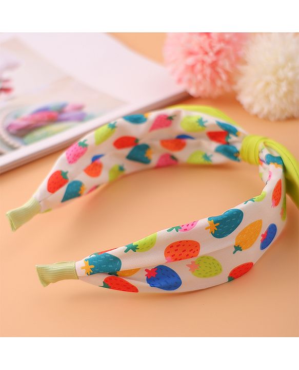 Pine Kids Polka Dot Hair Band with Bow - Green