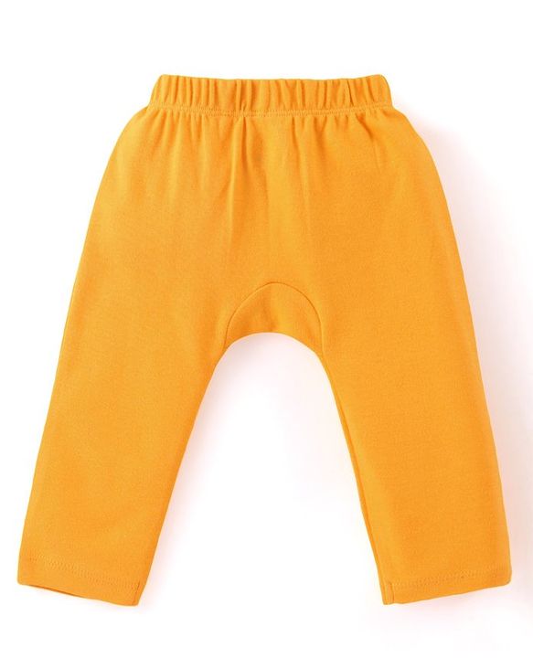 Babyhug Interlock Cotton Knit Full Length Striped Diaper Leggings With Tiger Print Pack of 3 - Blue & Yellow