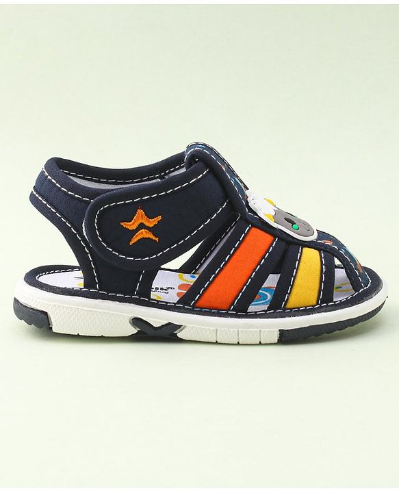 Cute Walk by Babyhug Musical Sandals With Velcro Closure & Sheep Applique - Blue