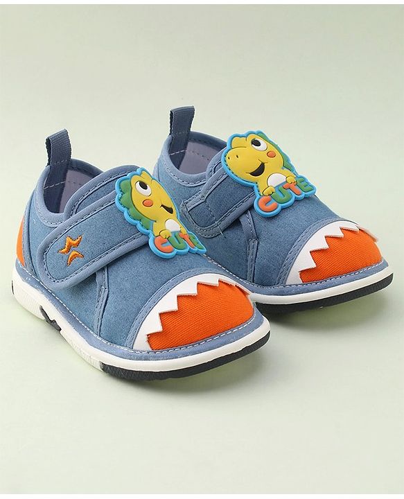 Cute Walk by Babyhug Casual Shoes with Velcro Closure Dino Applique -  Blue