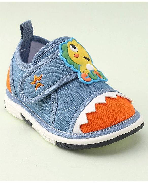 Cute Walk by Babyhug Casual Shoes with Velcro Closure Dino Applique -  Blue