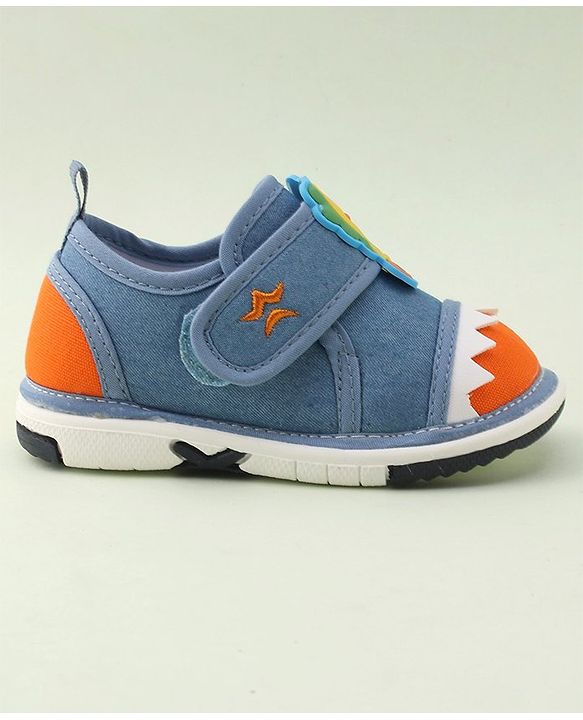 Cute Walk by Babyhug Casual Shoes with Velcro Closure Dino Applique -  Blue