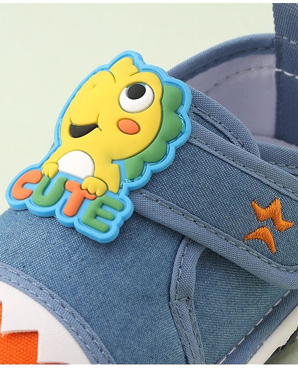 Cute Walk by Babyhug Casual Shoes with Velcro Closure Dino Applique -  Blue