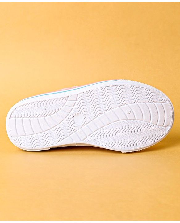 Cute Walk by Babyhug Casual Shoes with Velcro Closure & Butterfly Print - Peach