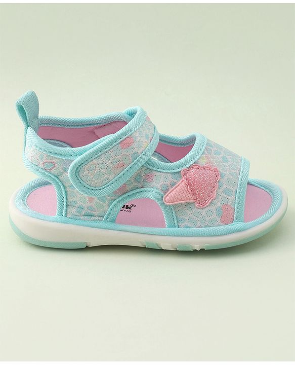 Cute Walk by Babyhug Velcro Closure Musical Sandal with Ice Cream Applique - Pink
