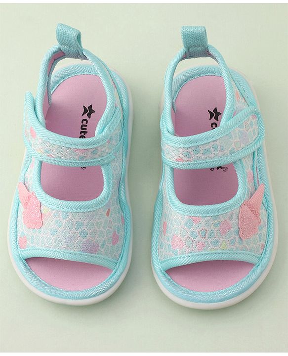 Cute Walk by Babyhug Velcro Closure Musical Sandal with Ice Cream Applique - Pink