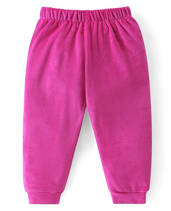 Babyhug Woven Full Sleeves Front Zipper Winter Wear Suit With Butterflies Print - Fuchsia