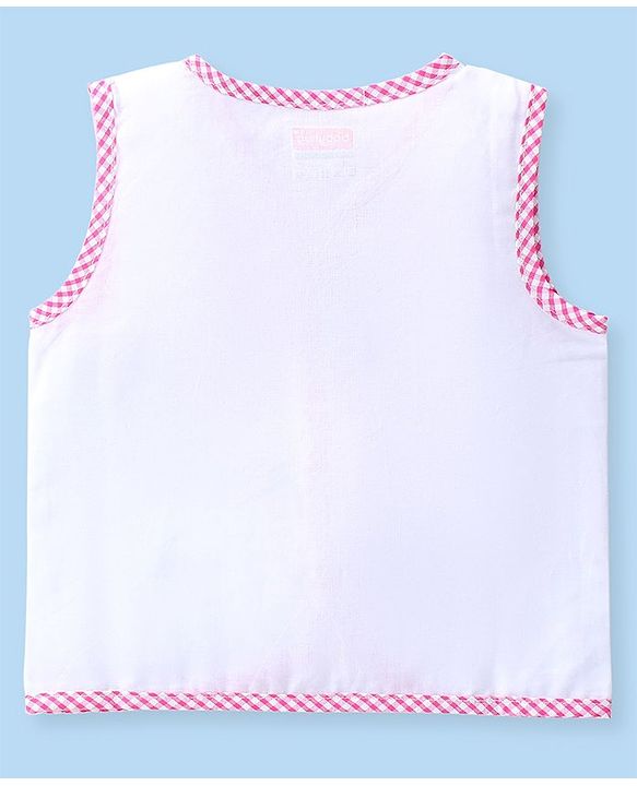 Babyhug Interlock Knit Sleeveless Front Open Vests With Animal Print Pack of 5 - White