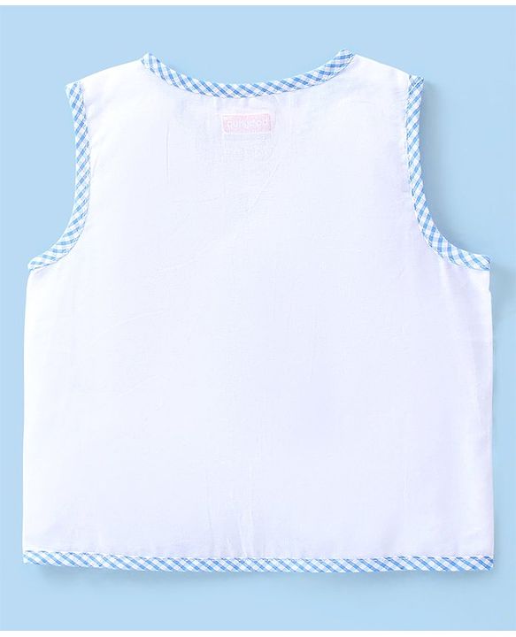 Babyhug Interlock Knit Sleeveless Front Open Vests With Animal Print Pack of 5 - White