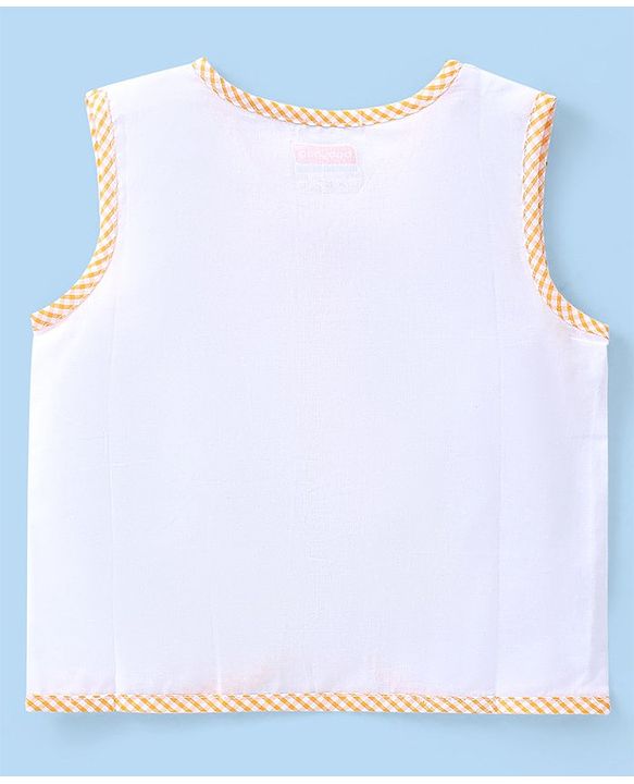Babyhug Interlock Knit Sleeveless Front Open Vests With Animal Print Pack of 5 - White