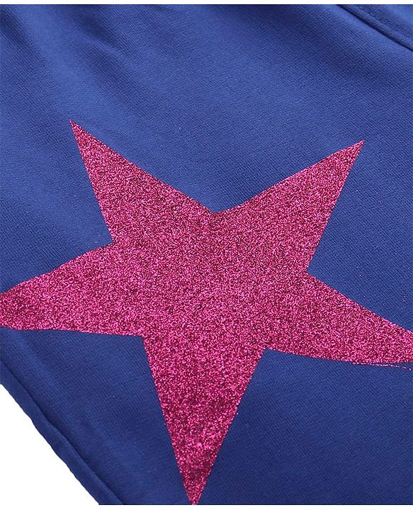 Pine Kids Full Length Comfort Fit Lounge Pants with Glitter Stars - Navy Blue