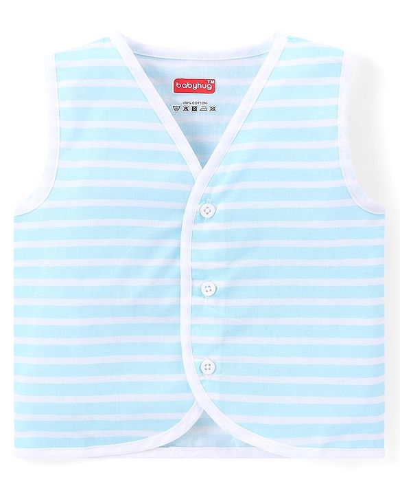 Babyhug 100% Cotton Woven Sleeveless Front Open Jhablas With Stripes & Animal Prints Pack of 5 - Multicolour