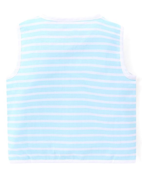 Babyhug 100% Cotton Woven Sleeveless Front Open Jhablas With Stripes & Animal Prints Pack of 5 - Multicolour