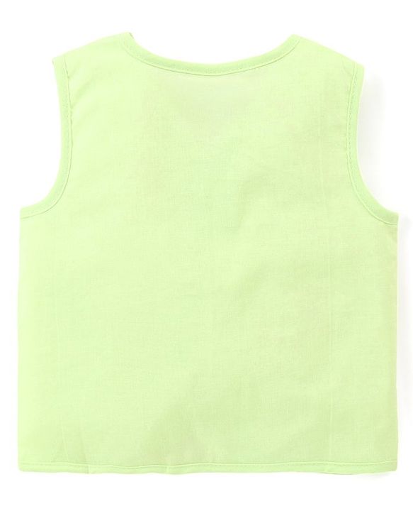 Babyhug 100% Cotton Woven Sleeveless Front Open Jhablas With Stripes & Animal Prints Pack of 5 - Multicolour