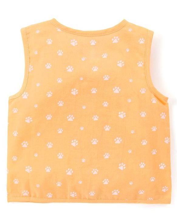 Babyhug 100% Cotton Woven Sleeveless Front Open Jhablas With Stripes & Animal Prints Pack of 5 - Multicolour